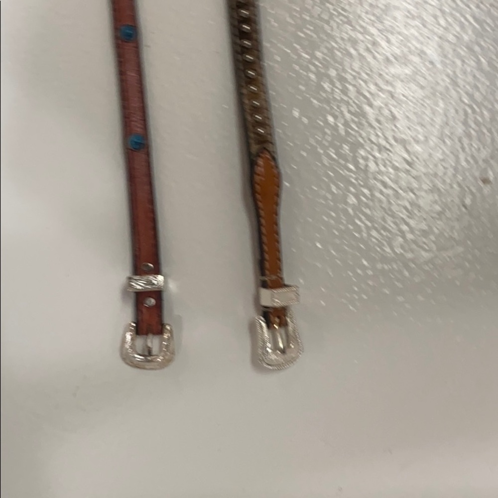 Western hat bands hair on & turquoise stud